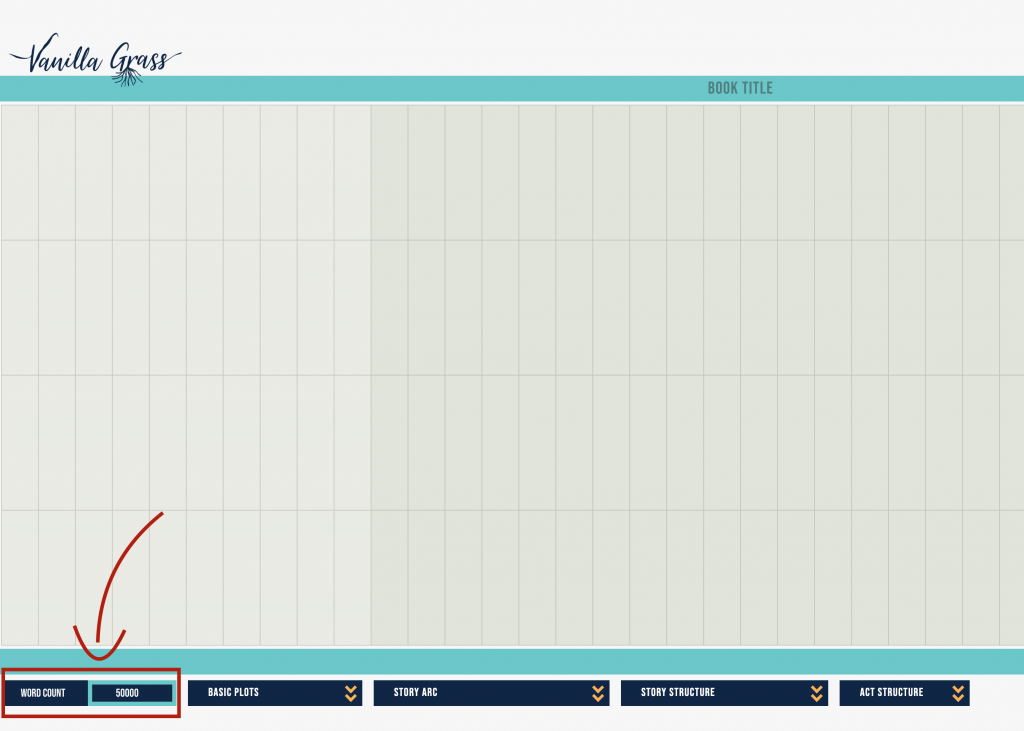 Plot graph screenshot showing where the word count box is located.